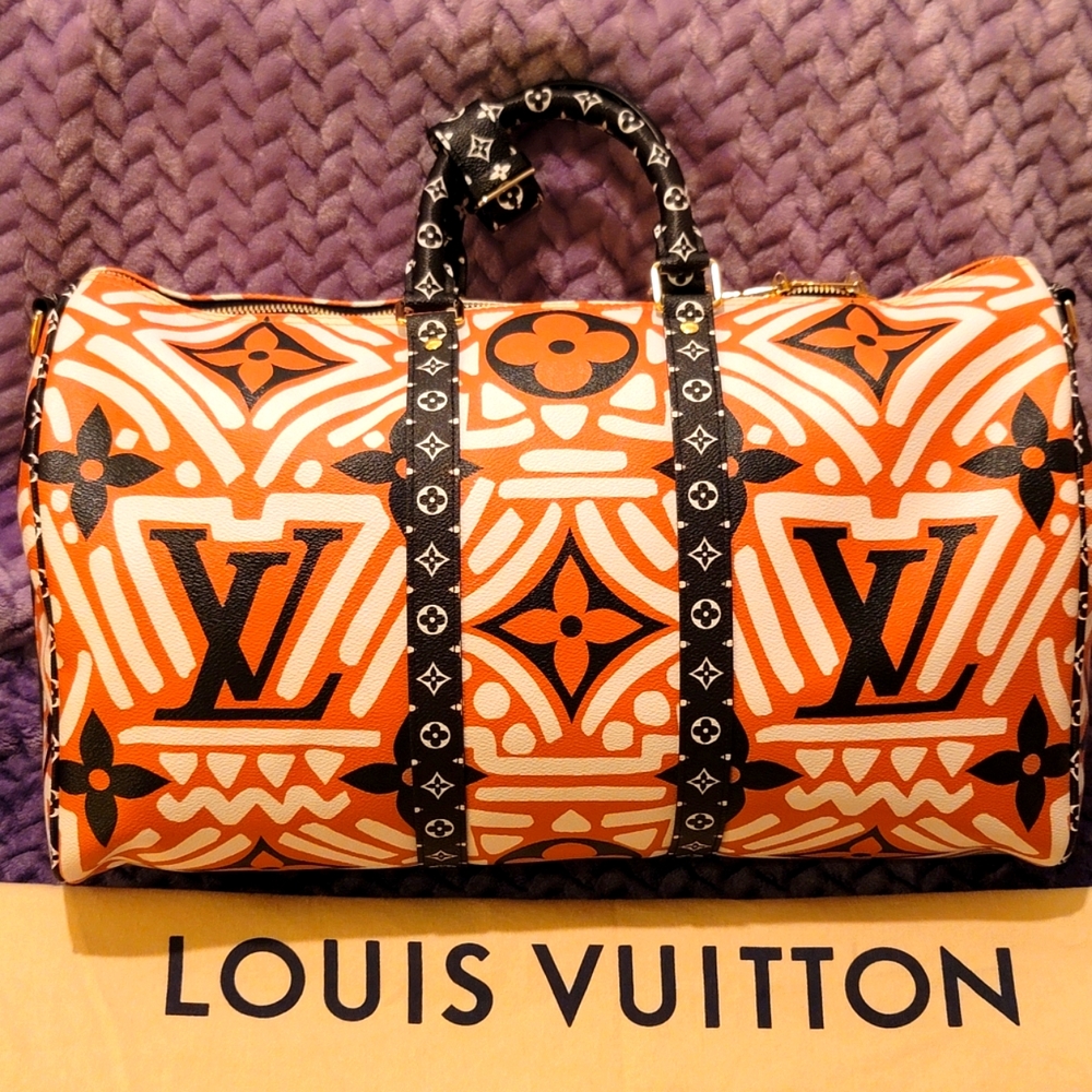 Louis Vuitton Keepall Bandouliere 45 Crafty Giant Monogram Jungle Weekend Bag